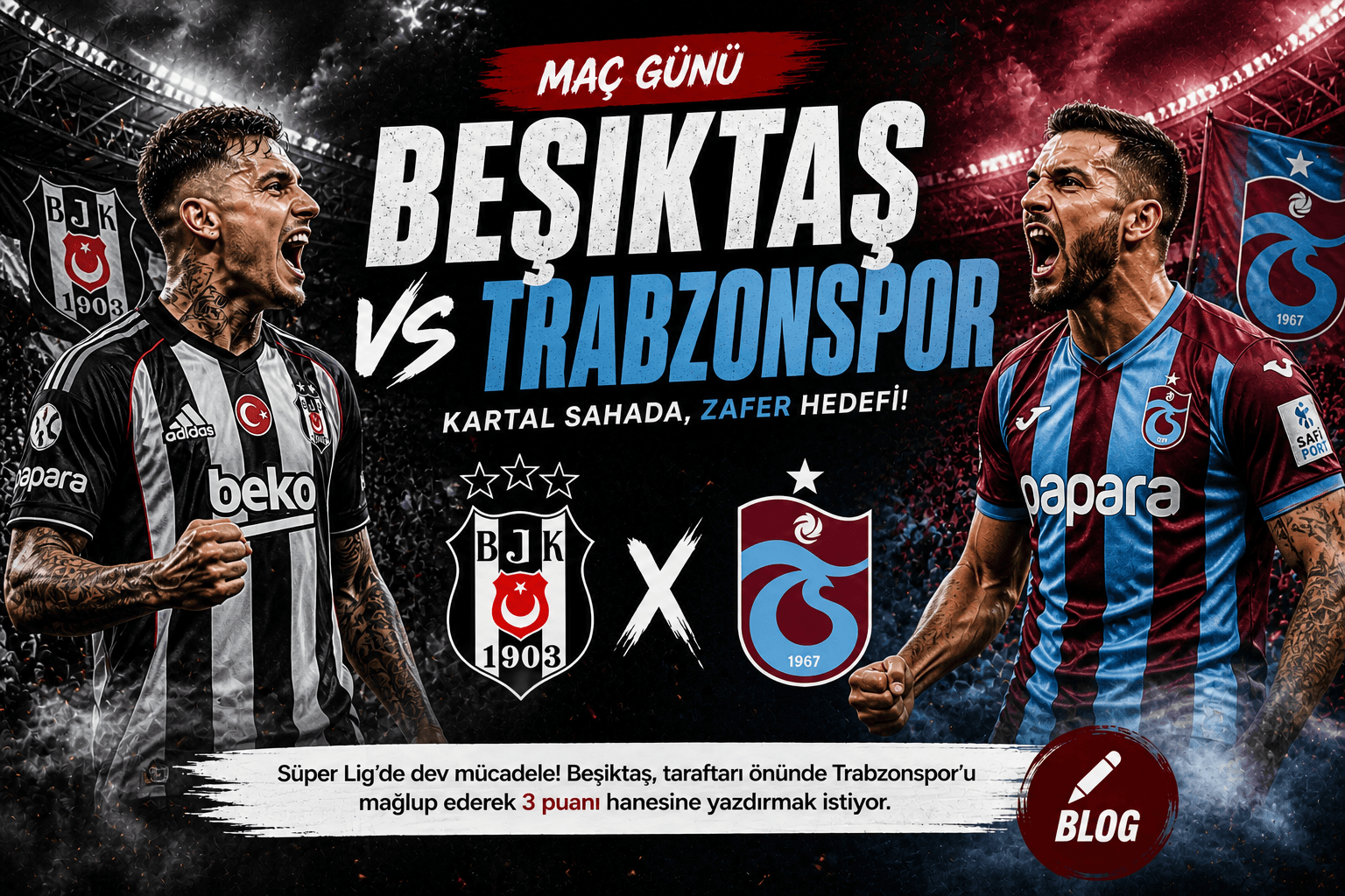 Beşiktaş A.Ş. - Trabzonspor A.Ş. Maçı Öncesi Detaylı Analiz ve İstatistikler